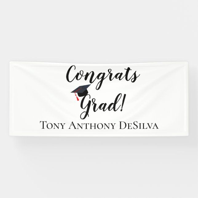 Congrats Grad Personalized Graduation Banner 2022 (Horizontal)