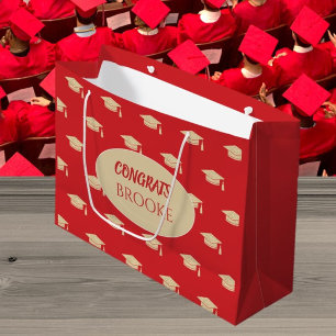 Congrats Grad! Personalized Red Gift bag
