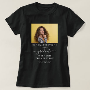 Congrats Grad Photo Family Graduation White T-Shirt