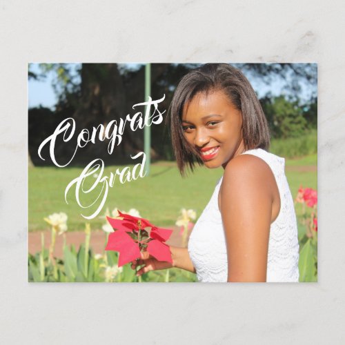 Congrats Grad Photo Graduation Announcement Postcard