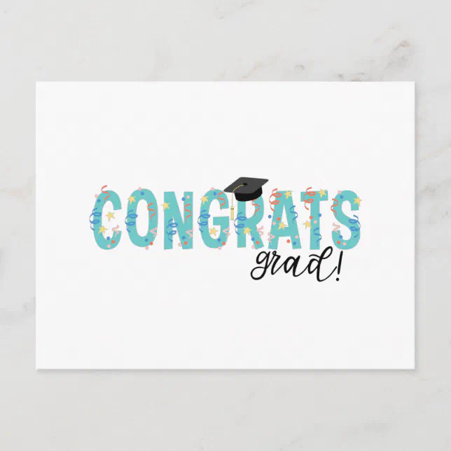 Congrats Grad Postcard | Zazzle