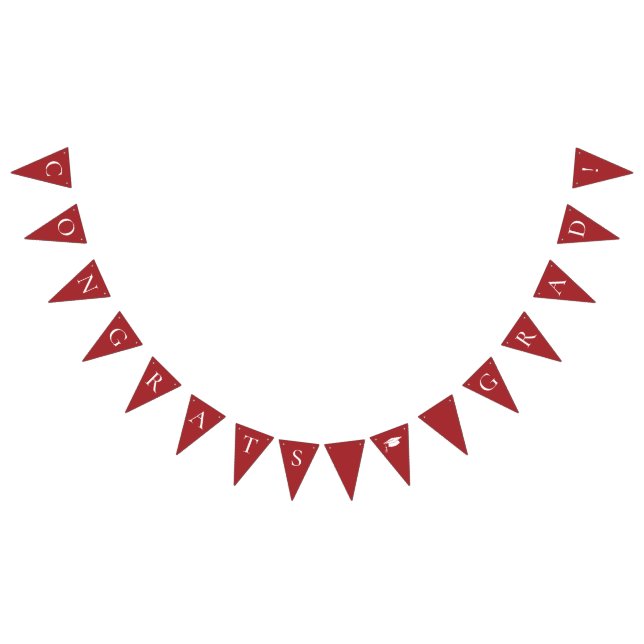 Congrats Grad Red Bunting Flags (All)