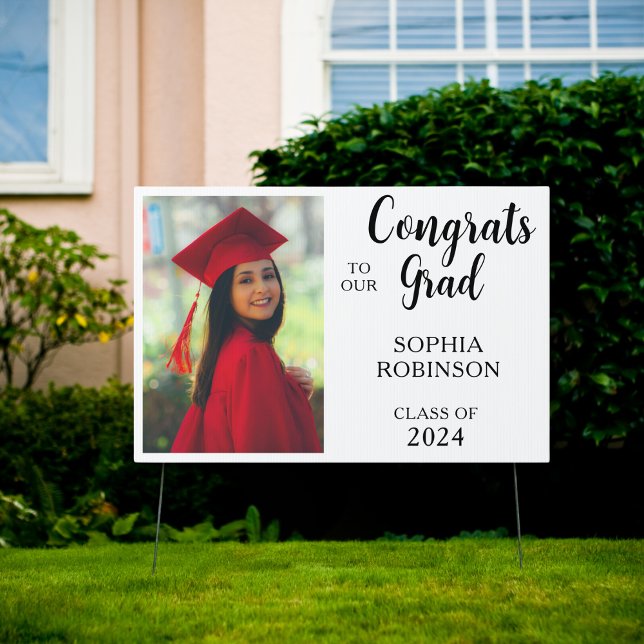 Congrats Grad Script Photo Sign (Creator Uploaded)
