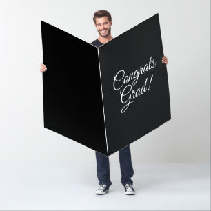 Congrats grad signatures from friends black big card