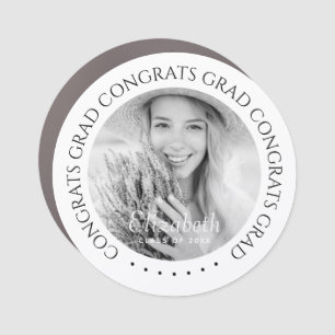 Congrats Grad Simple Modern Custom Photo Car Magnet