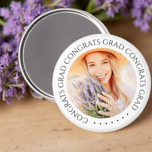 Congrats Grad Simple Modern Custom Photo Magnet