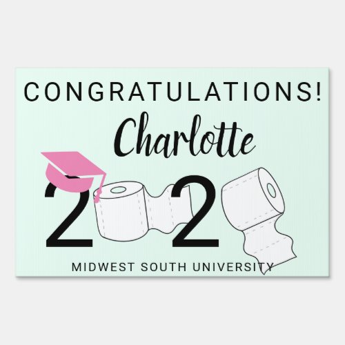Congrats grad toilet rolls 2020 graduation sign
