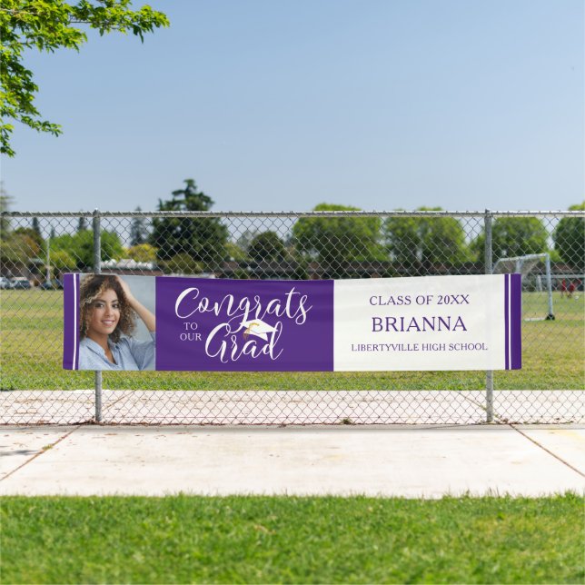 CONGRATS GRAD Typography Purple Photo Banner (Insitu)