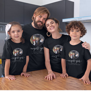 Congrats Grad White Script Photo Graduation T-Shirt