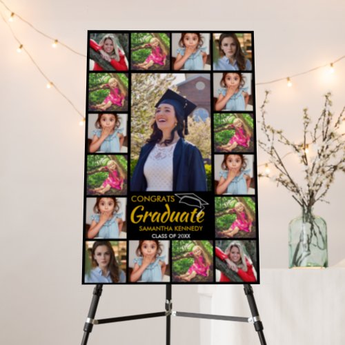 Congrats Graduate 17 Photo Collage Template Black  Foam Board