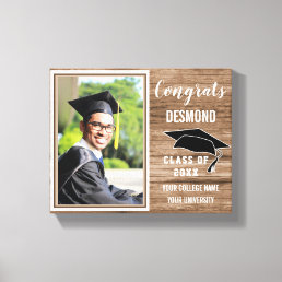 Congrats Graduate 2020 Guys Photo Graduation Wood  Canvas Print