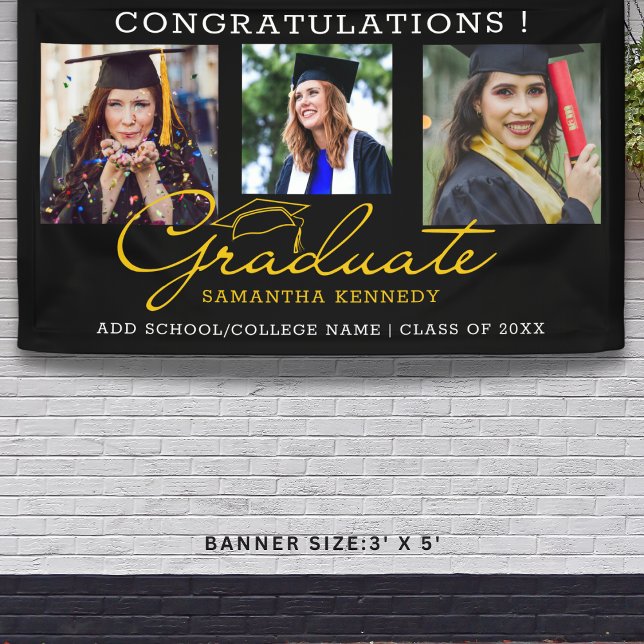 Congrats Graduate 2025 Graduation 3 Photo Collage  Banner (Congrats Graduate 2025 Graduation 3 Photo Collage Banner
)