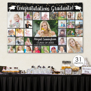Congrats Graduate 31 Photo Collage Custom Color Banner