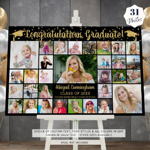 Congrats Graduate 31 Photo Collage Custom Color Foam Board