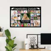 Congrats Graduate 31 Photo Collage Custom Color Poster (Home Office)