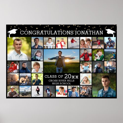 Congrats Graduate 31 Photo Collage Your Color Foam Poster