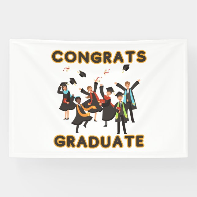 Congrats Graduate 4x6 Vinyl Banner (Horizontal)