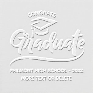 Congrats Graduate Add School Name Custom Text Embosser