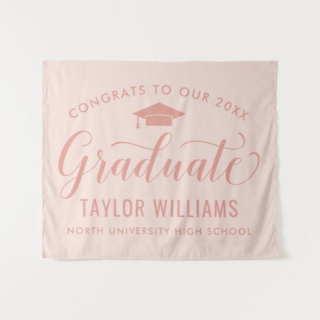 Congrats Graduate Blush Pink Backdrop (Front (Horizontal))