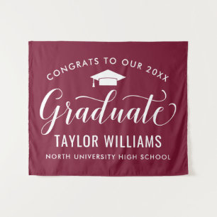 Congrats Graduate Burgundy Backdrop