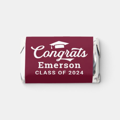 Congrats Graduate Burgundy Personalized Graduation Hersheys Miniatures
