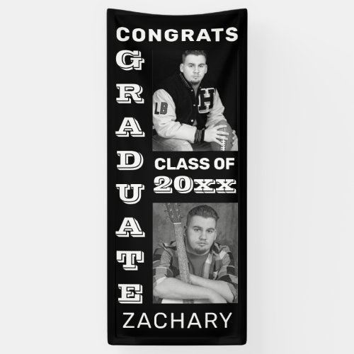 Congrats Graduate Class of 2 Photo Black Banner