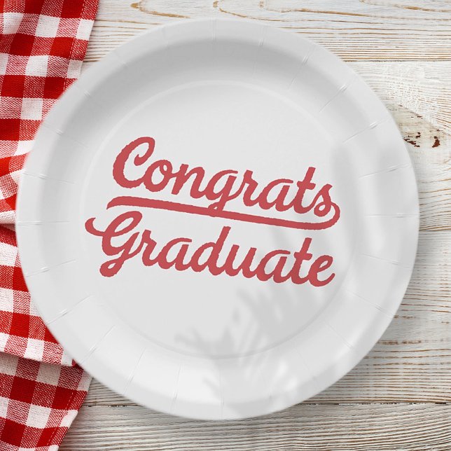 Congrats Graduate Classic Simple Sport Paper Plates (Creator Uploaded)