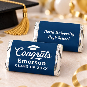 Congrats Graduate Custom Name Navy Hershey's Miniatures