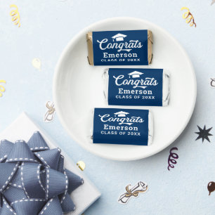 Congrats Graduate Custom Name Navy Hershey's Miniatures