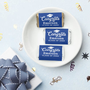 Congrats Graduate Custom Name Royal Blue Hershey's Miniatures