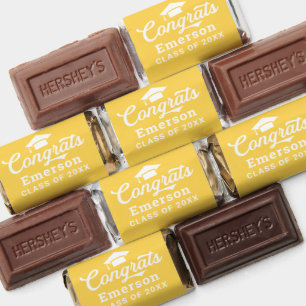 Congrats Graduate Custom Name Yellow Hershey's Miniatures