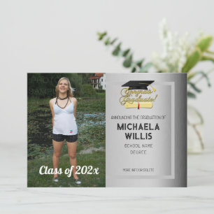 Congrats Graduate Custom photo gray Graduation Announcement