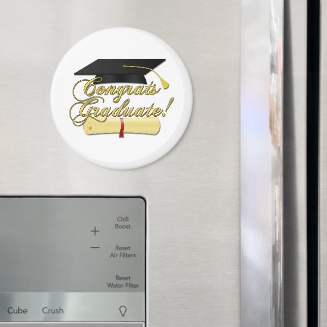 Congrats Graduate Diploma and Graduation hat Magnet (In Situ (Fridge))