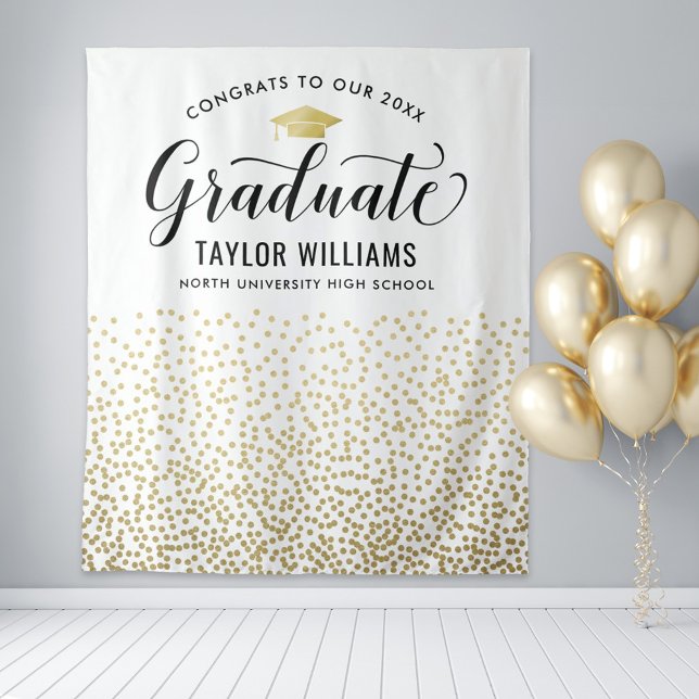 Congrats Graduate Gold Confetti Backdrop (Creator Uploaded)