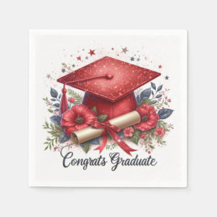 Congrats Graduate, Graduation Cap and Diploma Napkins