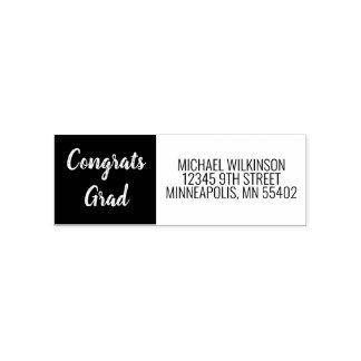 Congrats Graduate Graduation Simple Return Address Self-inking Stamp