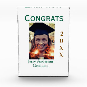 Congrats graduate green gold year 20XX namesimple Acrylic Award