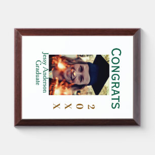 Congrats graduate green gold year 20XX namesimple Award Plaque