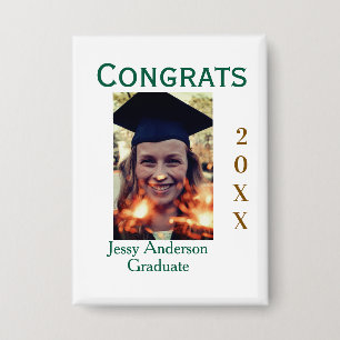 Congrats graduate green gold year 20XX namesimple Button