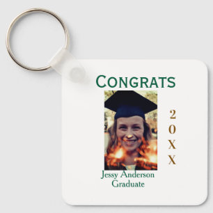 Congrats graduate green gold year 20XX namesimple Keychain