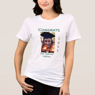 Congrats graduate green gold year 20XX namesimple Tri-Blend Shirt