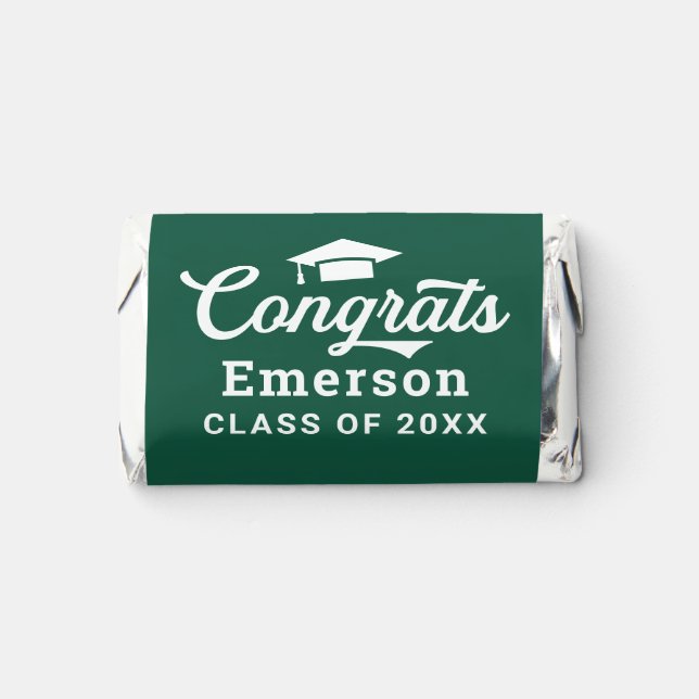 Congrats Graduate Green Personalized Graduation Hershey's Miniatures (Front)