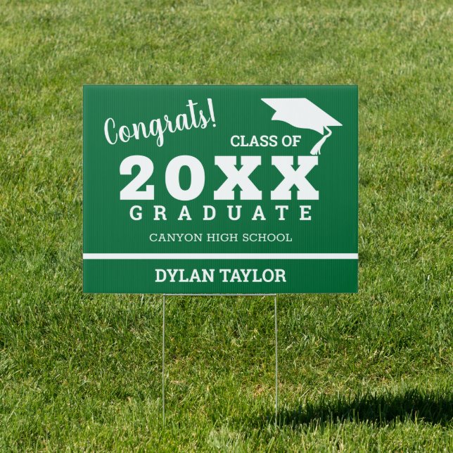Congrats Graduate Green Yard Sign (Insitu)