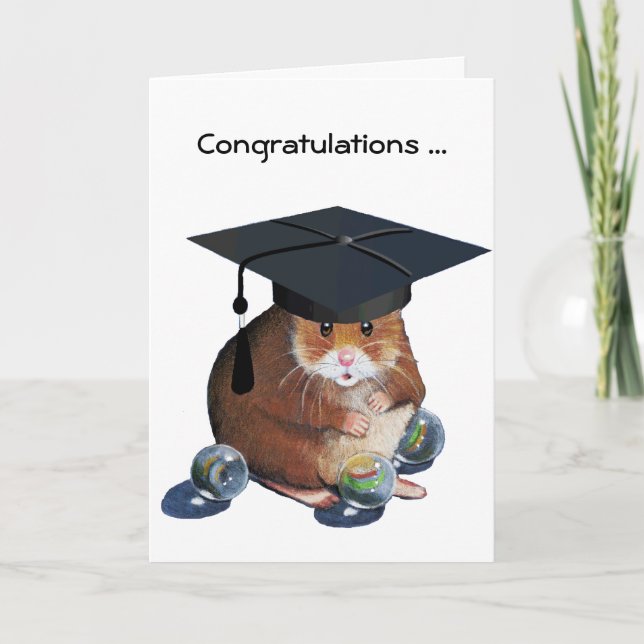 Congrats Graduate: Hamster: All Marbles Intact Card (Front)