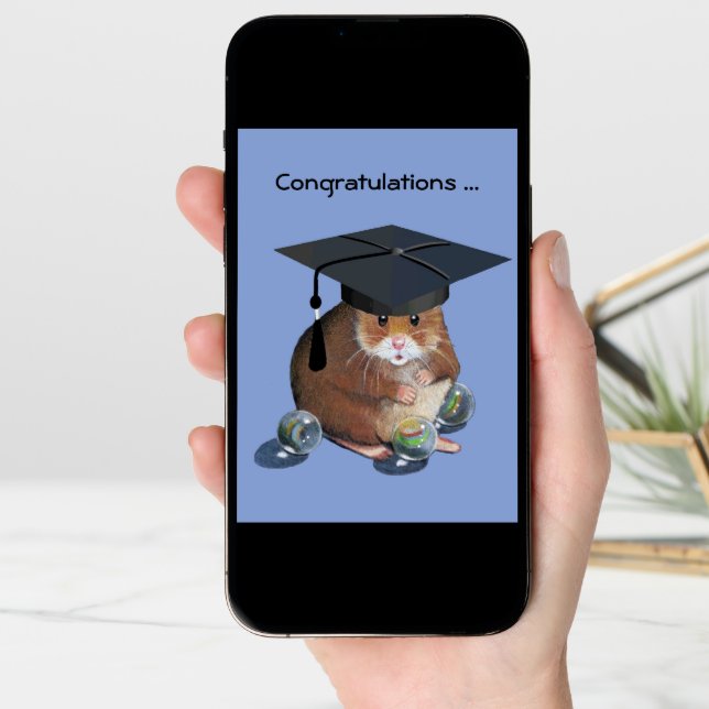 Congrats Graduate: Hamster: All Marbles Intact Card (Front Digital)