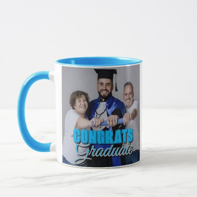 Congrats Graduate Modern Simple Custom Photo Mug  (Left)