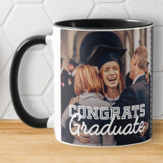 Congrats Graduate Modern Simple Custom Photo Mug at Zazzle