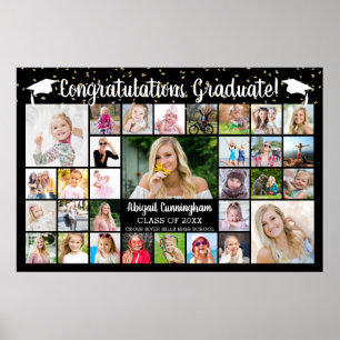 Congrats Graduate Name 31 Photo Collage Custom Poster