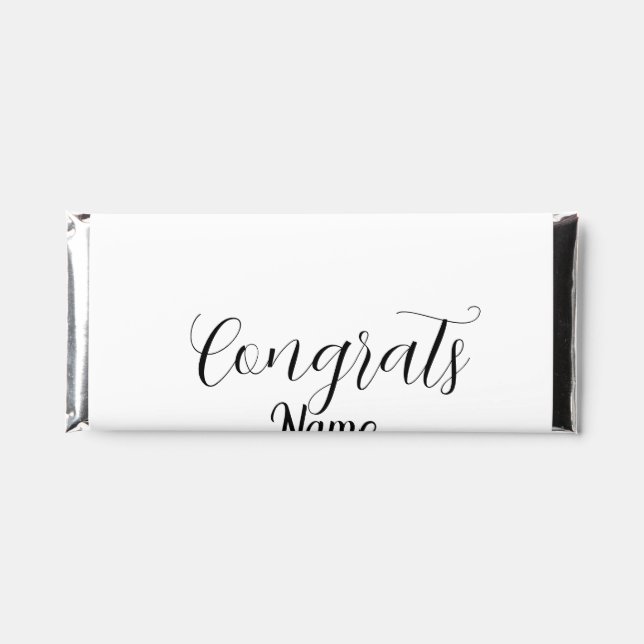 Congrats graduate name simple minimal year class  hershey bar favors (Front)