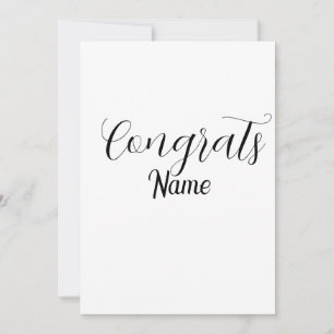 Congrats graduate name simple minimal year class invitation